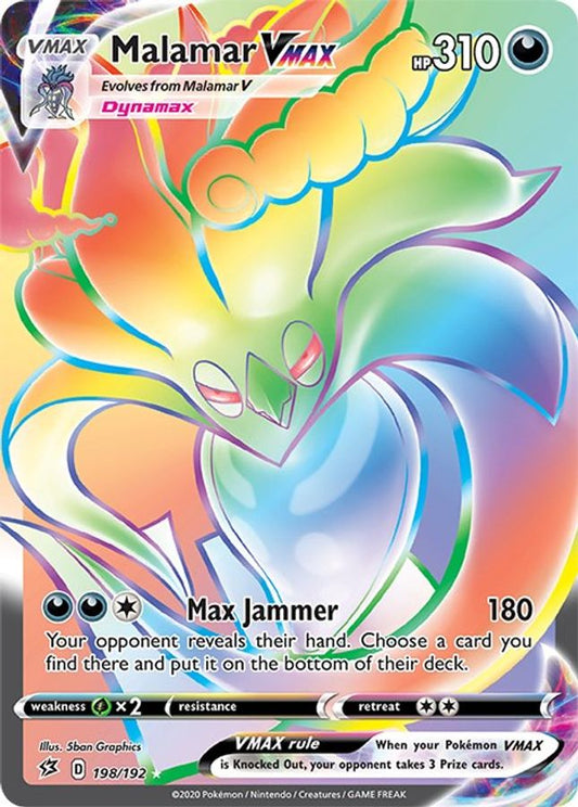 Buy Pokemon cards Australia - Malamar VMAX Rainbow 198/192 - Premium Raw Card from Monster Mart - Pokémon Card Emporium - Shop now at Monster Mart - Pokémon Cards Australia. Rainbow, Rebel Clash, VMAX