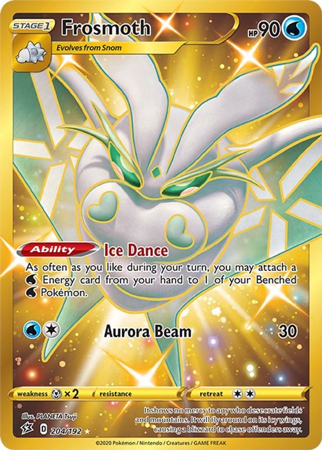 Buy Pokemon cards Australia - Frosmoth 204/192 - Premium Raw Card from Monster Mart - Pokémon Card Emporium - Shop now at Monster Mart - Pokémon Cards Australia. Gold, Rebel Clash, Secret Rare