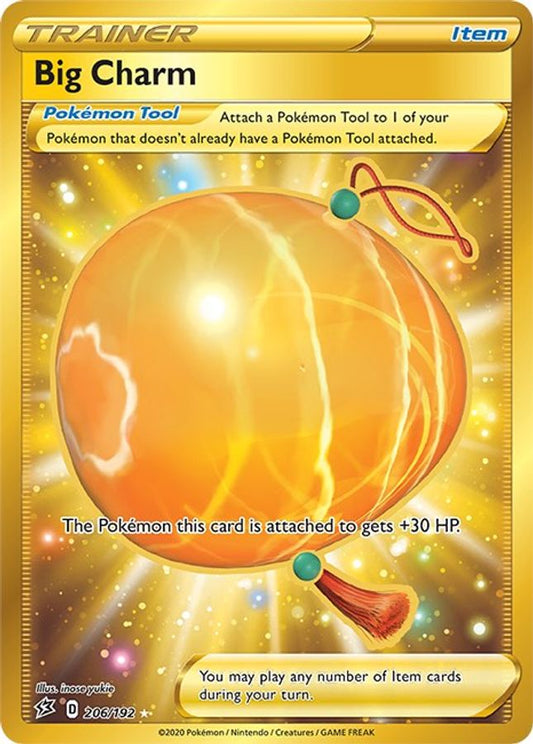 Buy Pokemon cards Australia - Big Charm 206/192 - Premium Raw Card from Monster Mart - Pokémon Card Emporium - Shop now at Monster Mart - Pokémon Cards Australia. Gold, MMB20, Rebel Clash, Secret Rare, Trainer