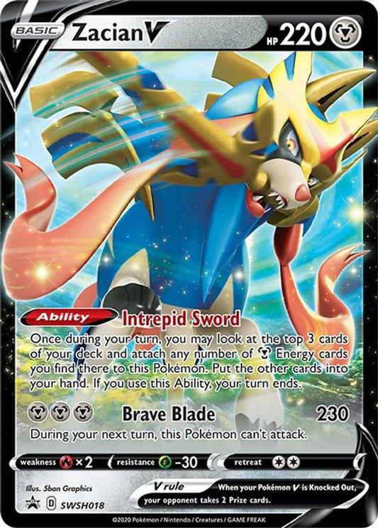 Buy Pokemon cards Australia - Zacian V SWSH018 - Premium Raw Card from Monster Mart - Pokémon Card Emporium - Shop now at Monster Mart - Pokémon Cards Australia. Promo, Sword & Shield