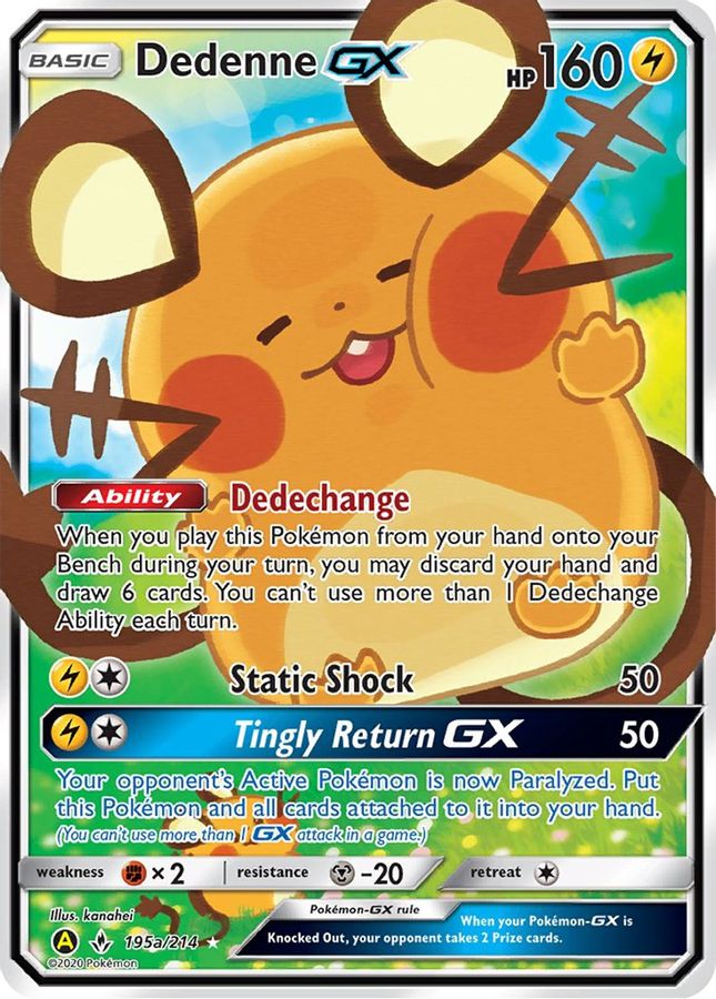 Buy Pokemon cards Australia - Dedenne GX 195a/214 - Premium Raw Card from Monster Mart - Pokémon Card Emporium - Shop now at Monster Mart - Pokémon Cards Australia. Alt Art, GX, Promo