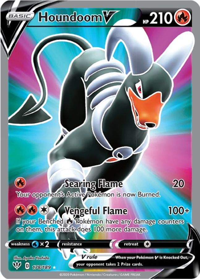 Buy Pokemon cards Australia - Houndoom V 178/189 - Premium Raw Card from Monster Mart - Pokémon Card Emporium - Shop now at Monster Mart - Pokémon Cards Australia. Darkness Ablaze, Full Art, MMB20, New 11 Mar