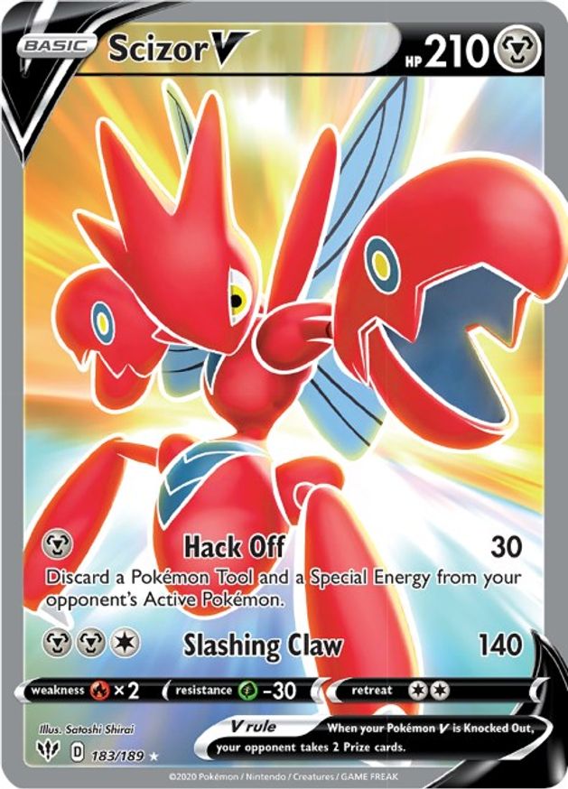 Buy Pokemon cards Australia - Scizor V 183/189 - Premium Raw Card from Monster Mart - Pokémon Card Emporium - Shop now at Monster Mart - Pokémon Cards Australia. Darkness Ablaze, Full Art