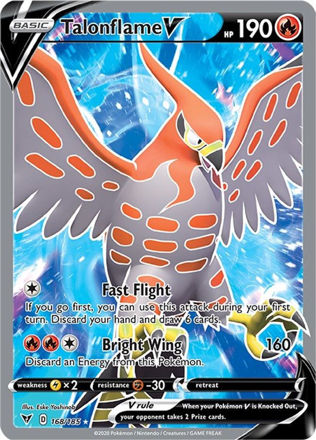 Buy Pokemon cards Australia - Talonflame V Full Art 168/185 - Premium Raw Card from Monster Mart - Pokémon Card Emporium - Shop now at Monster Mart - Pokémon Cards Australia. Full Art, Vivid Voltage