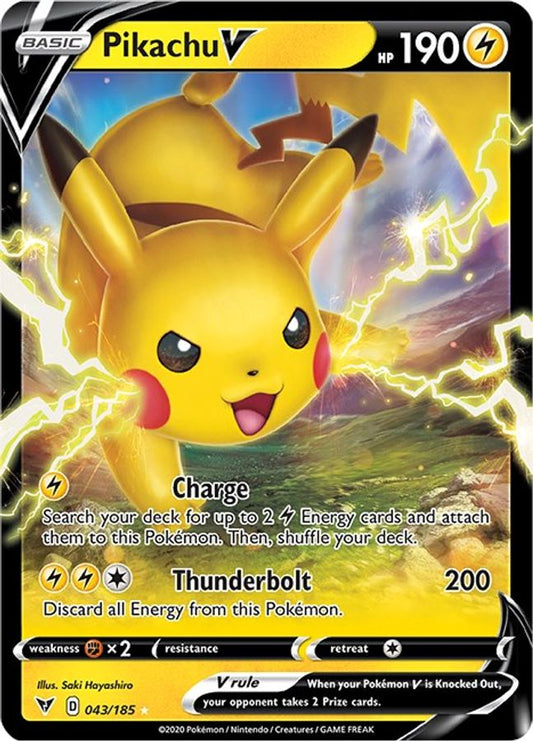 Buy Pokemon cards Australia - Pikachu V 043/185 - Premium Raw Card from Monster Mart - Pokémon Card Emporium - Shop now at Monster Mart - Pokémon Cards Australia. MMB10, New 19 Mar, Vivid Voltage