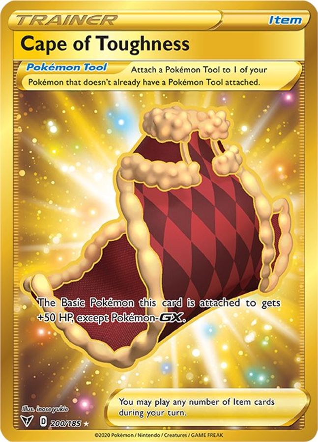 Buy Pokemon cards Australia - Cape of Toughness 200/185 - Premium Raw Card from Monster Mart - Pokémon Card Emporium - Shop now at Monster Mart - Pokémon Cards Australia. Gold, Secret Rare, Vivid Voltage