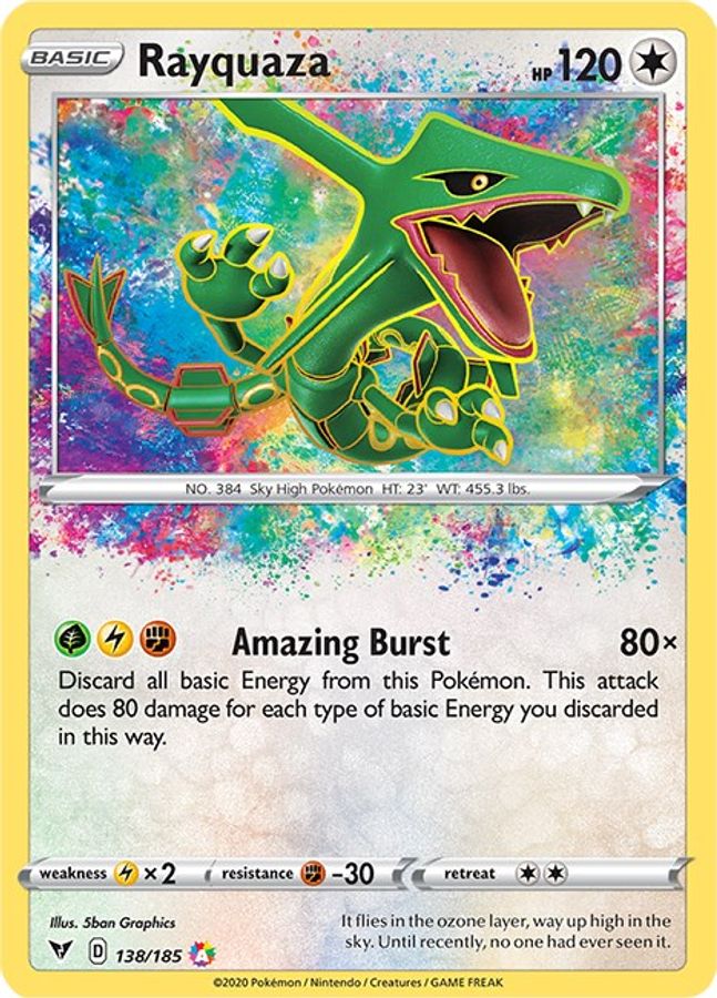 Buy Pokemon cards Australia - Rayquaza 138/185 - Premium  from Monster Mart - Pokémon Card Emporium - Shop now at Monster Mart - Pokémon Cards Australia. Vivid Voltage