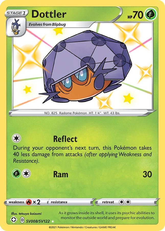 Buy Pokemon cards Australia - Dottler SV008/SV122 - Premium Raw Card from Monster Mart - Pokémon Card Emporium - Shop now at Monster Mart - Pokémon Cards Australia. Shining Fates, Shiny Vault