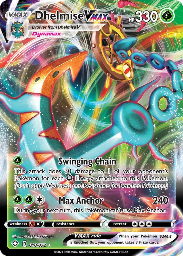 Buy Pokemon cards Australia - Dhelmise VMAX 010/072 - Premium Raw Card from Monster Mart - Pokémon Card Emporium - Shop now at Monster Mart - Pokémon Cards Australia. MMB40, Shining Fates, VMAX