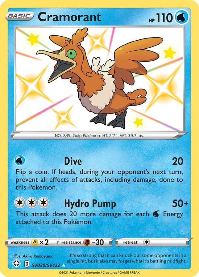 Buy Pokemon cards Australia - Cramorant SV030/SV122 - Premium Raw Card from Monster Mart - Pokémon Card Emporium - Shop now at Monster Mart - Pokémon Cards Australia. Baby Shiny, New 18 Mar, Shining Fates, Shiny Vault