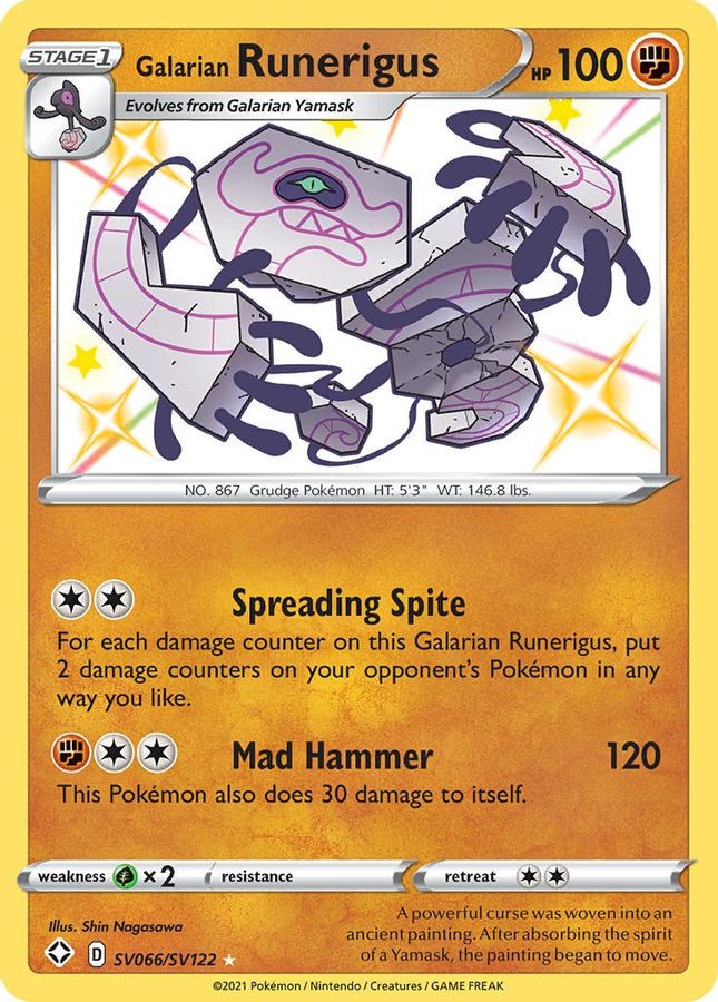 Buy Pokemon cards Australia - Runerigus SV066/SV122 - Premium Raw Card from Monster Mart - Pokémon Card Emporium - Shop now at Monster Mart - Pokémon Cards Australia. Shining Fates, Shiny Holo, Shiny Vault