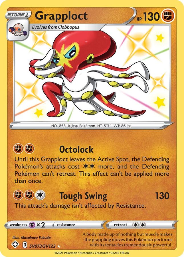 Buy Pokemon cards Australia - Grapploct SV073/SV122 - Premium Raw Card from Monster Mart - Pokémon Card Emporium - Shop now at Monster Mart - Pokémon Cards Australia. Shining Fates, Shiny Vault