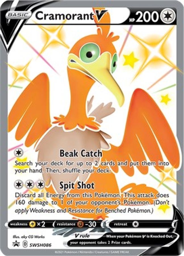 Buy Pokemon cards Australia - Cramorant V SWSH086 - Premium Raw Card from Monster Mart - Pokémon Card Emporium - Shop now at Monster Mart - Pokémon Cards Australia. New 18 Mar, Promo, Sword & Shield