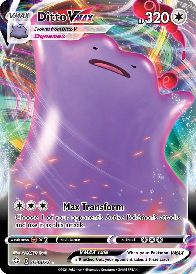 Buy Pokemon cards Australia - Ditto VMAX 051/072 - Premium Raw Card from Monster Mart - Pokémon Card Emporium - Shop now at Monster Mart - Pokémon Cards Australia. MMB40, Shining Fates, VMAX