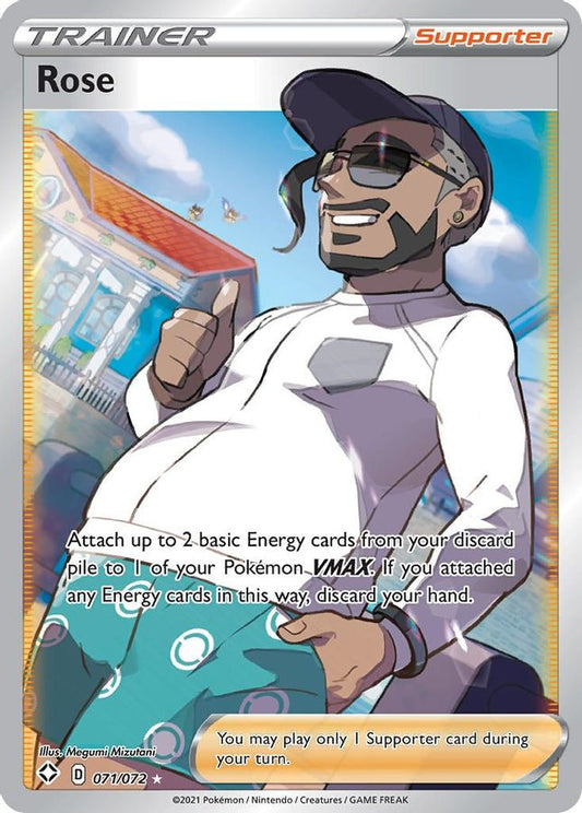 Buy Pokemon cards Australia - Rose 071/072 - Premium Raw Card from Monster Mart - Pokémon Card Emporium - Shop now at Monster Mart - Pokémon Cards Australia. Shining Fates, Trainer