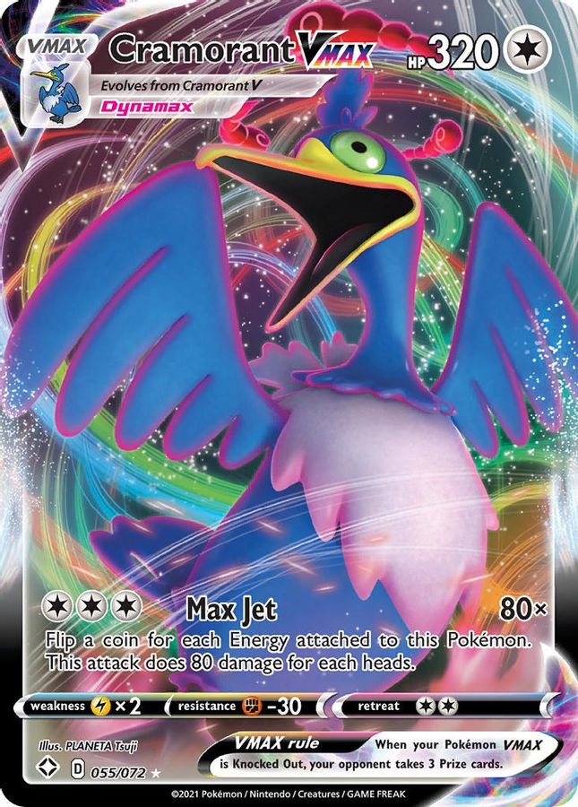 Buy Pokemon cards Australia - Cramorant VMAX 055/072 - Premium Raw Card from Monster Mart - Pokémon Card Emporium - Shop now at Monster Mart - Pokémon Cards Australia. MMB50, Shining Fates, VMAX