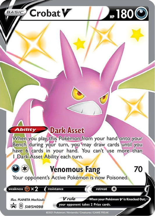 Buy Pokemon cards Australia - Crobat V SWSH098 - Premium Raw Card from Monster Mart - Pokémon Card Emporium - Shop now at Monster Mart - Pokémon Cards Australia. Promo, Sword & Shield