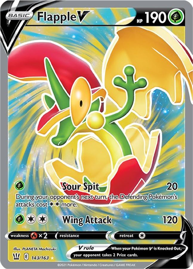 Buy Pokemon cards Australia - Flapple V Full Art 143/163 - Premium Raw Card from Monster Mart - Pokémon Card Emporium - Shop now at Monster Mart - Pokémon Cards Australia. Battle Styles, Full Art