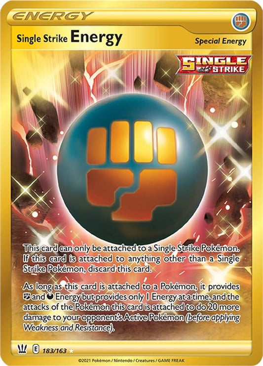 Buy Pokemon cards Australia - Single Strike Energy 183/163 - Premium Raw Card from Monster Mart - Pokémon Card Emporium - Shop now at Monster Mart - Pokémon Cards Australia. Battle Styles, Energy, Secret Rare