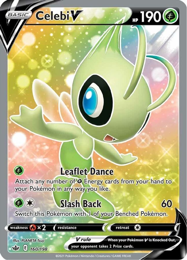 Buy Pokemon cards Australia - Celebi V Full Art 160/198 - Premium Raw Card from Monster Mart - Pokémon Card Emporium - Shop now at Monster Mart - Pokémon Cards Australia. Chilling Reign, Full Art