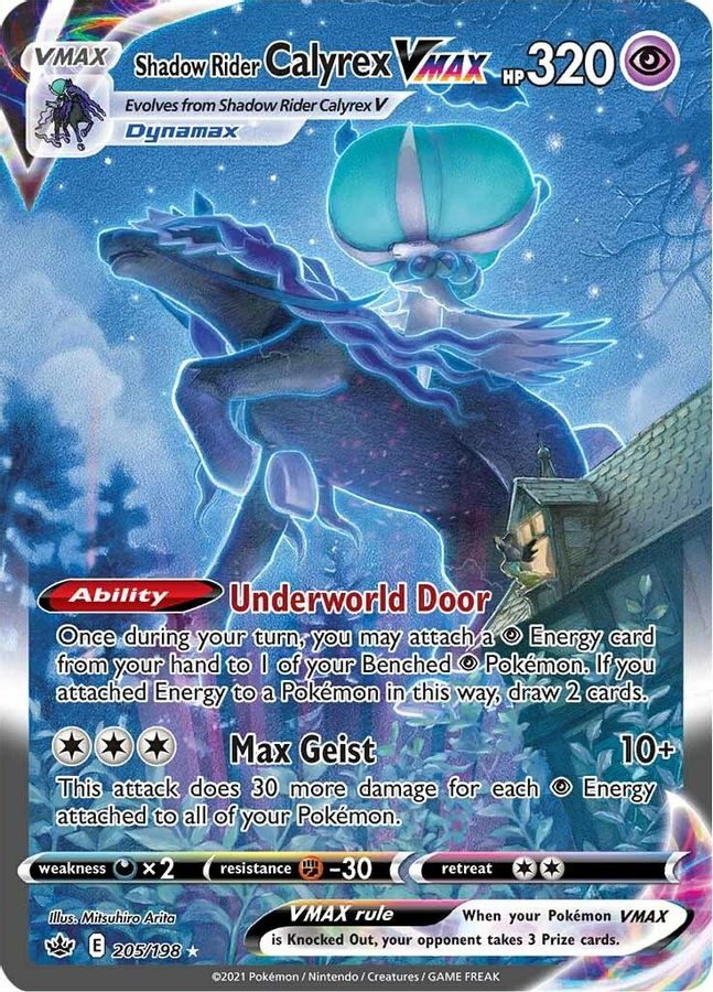 Buy Pokemon cards Australia - Calyrex VMAX 205/198 - Premium Raw Card from Monster Mart - Pokémon Card Emporium - Shop now at Monster Mart - Pokémon Cards Australia. Alt Art, Secret Rare, VMAX