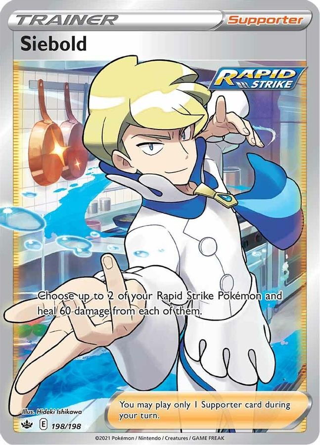 Buy Pokemon cards Australia - Siebold Trainer 198/198 - Premium  from Monster Mart - Pokémon Card Emporium - Shop now at Monster Mart - Pokémon Cards Australia. Chilling Reign, Trainer