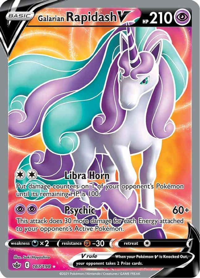 Buy Pokemon cards Australia - Rapidash V 167/198 - Premium Raw Card from Monster Mart - Pokémon Card Emporium - Shop now at Monster Mart - Pokémon Cards Australia. Chilling Reign, Full Art, MMB20