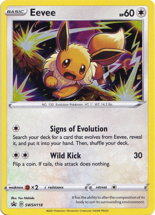 Buy Pokemon cards Australia - Eevee SWSH118 - Premium Raw Card from Monster Mart - Pokémon Card Emporium - Shop now at Monster Mart - Pokémon Cards Australia. Promo, Sword & Shield