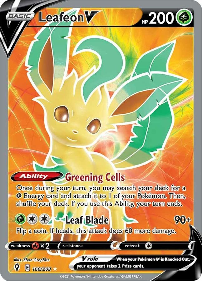 Buy Pokemon cards Australia - Leafeon V 166/203 - Premium Raw Card from Monster Mart - Pokémon Card Emporium - Shop now at Monster Mart - Pokémon Cards Australia. Evolving Skies, Full Art, New 18 Mar