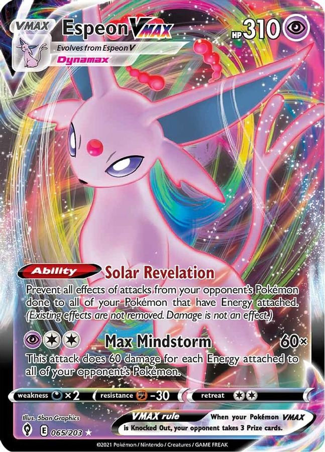 Buy Pokemon cards Australia - Espeon VMAX 065/203 - Premium Raw Card from Monster Mart - Pokémon Card Emporium - Shop now at Monster Mart - Pokémon Cards Australia. Evolving Skies, VMAX