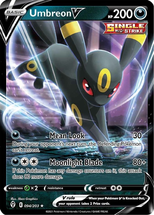 Buy Pokemon cards Australia - Umbreon V 094/203 - Premium Raw Card from Monster Mart - Pokémon Card Emporium - Shop now at Monster Mart - Pokémon Cards Australia. Evolving Skies, New 18 Mar