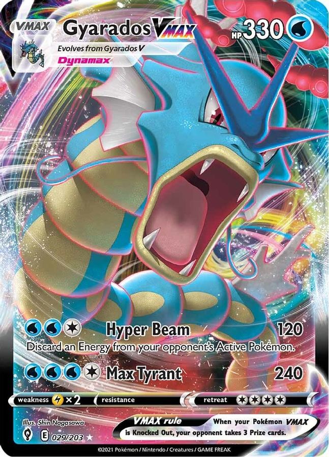 Buy Pokemon cards Australia - Gyarados VMAX 029/203 - Premium Raw Card from Monster Mart - Pokémon Card Emporium - Shop now at Monster Mart - Pokémon Cards Australia. Evolving Skies, VMAX