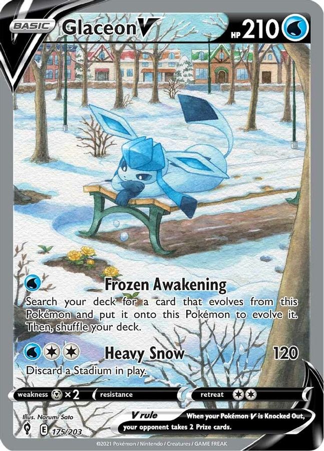 Buy Pokemon cards Australia - Glaceon V 175/203 - Premium Raw Card from Monster Mart - Pokémon Card Emporium - Shop now at Monster Mart - Pokémon Cards Australia. Alt Art, Evolving Skies