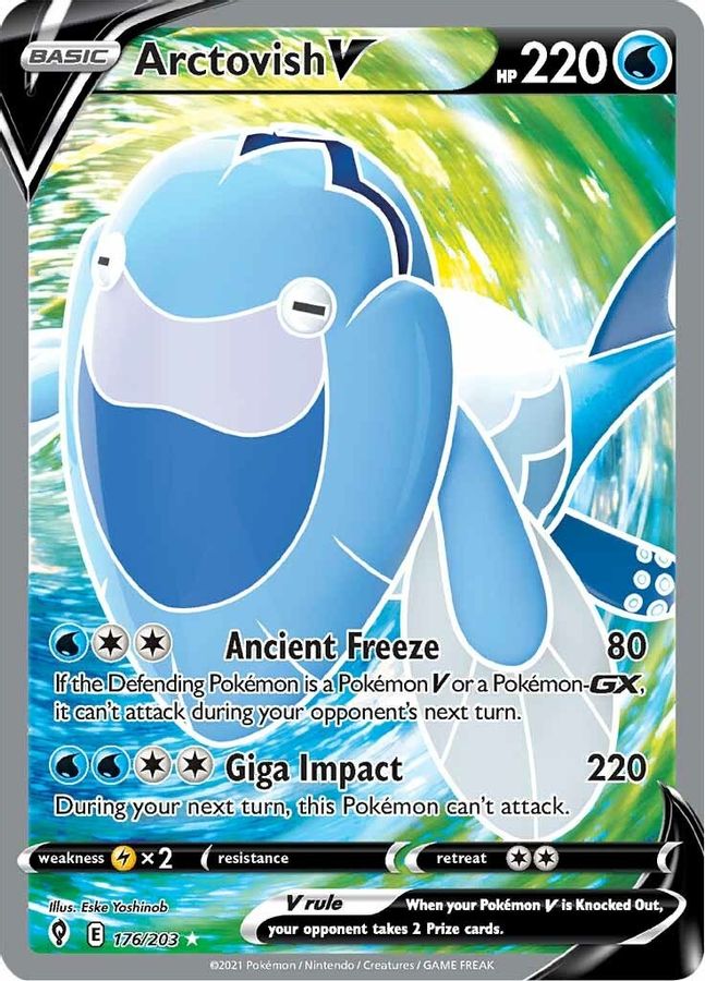 Buy Pokemon cards Australia - Arctovish V 176/203 - Premium Raw Card from Monster Mart - Pokémon Card Emporium - Shop now at Monster Mart - Pokémon Cards Australia. Evolving Skies, Full Art, MMB20