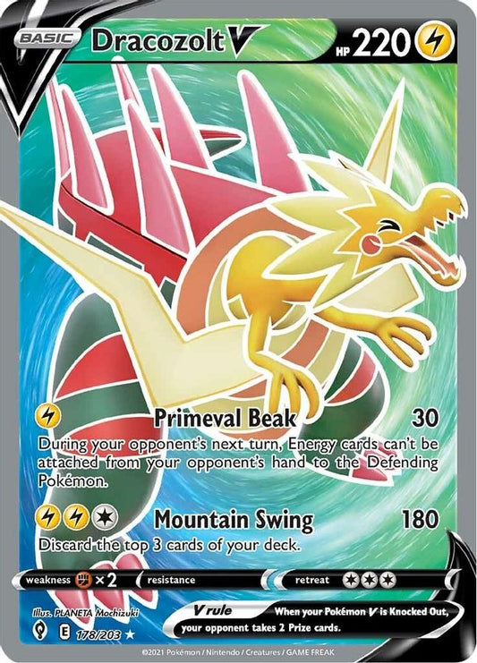 Buy Pokemon cards Australia - Dracozolt V 178/203 - Premium Raw Card from Monster Mart - Pokémon Card Emporium - Shop now at Monster Mart - Pokémon Cards Australia. Evolving Skies, Full Art