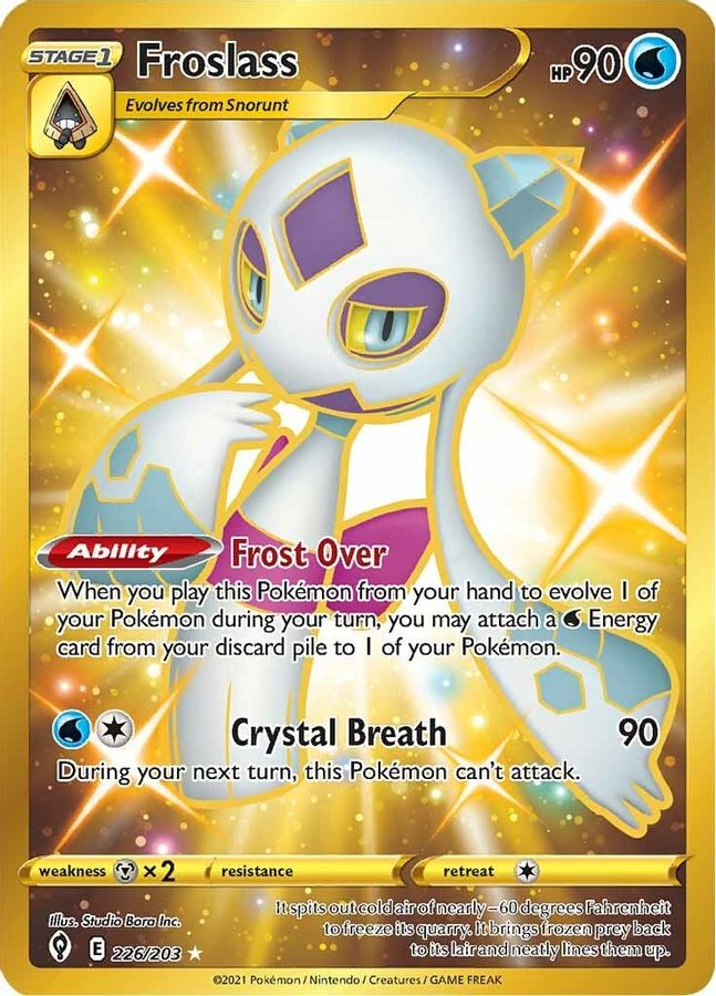 Buy Pokemon cards Australia - Froslass 226/203 - Premium Raw Card from Monster Mart - Pokémon Card Emporium - Shop now at Monster Mart - Pokémon Cards Australia. Evolving Skies, Gold, Secret Rare