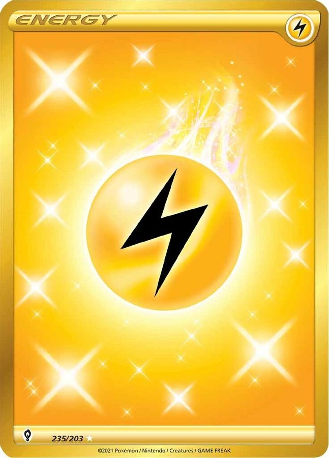 Buy Pokemon cards Australia - Lightning Energy 235/203 - Premium Raw Card from Monster Mart - Pokémon Card Emporium - Shop now at Monster Mart - Pokémon Cards Australia. Energy, Evolving Skies, Secret Rare