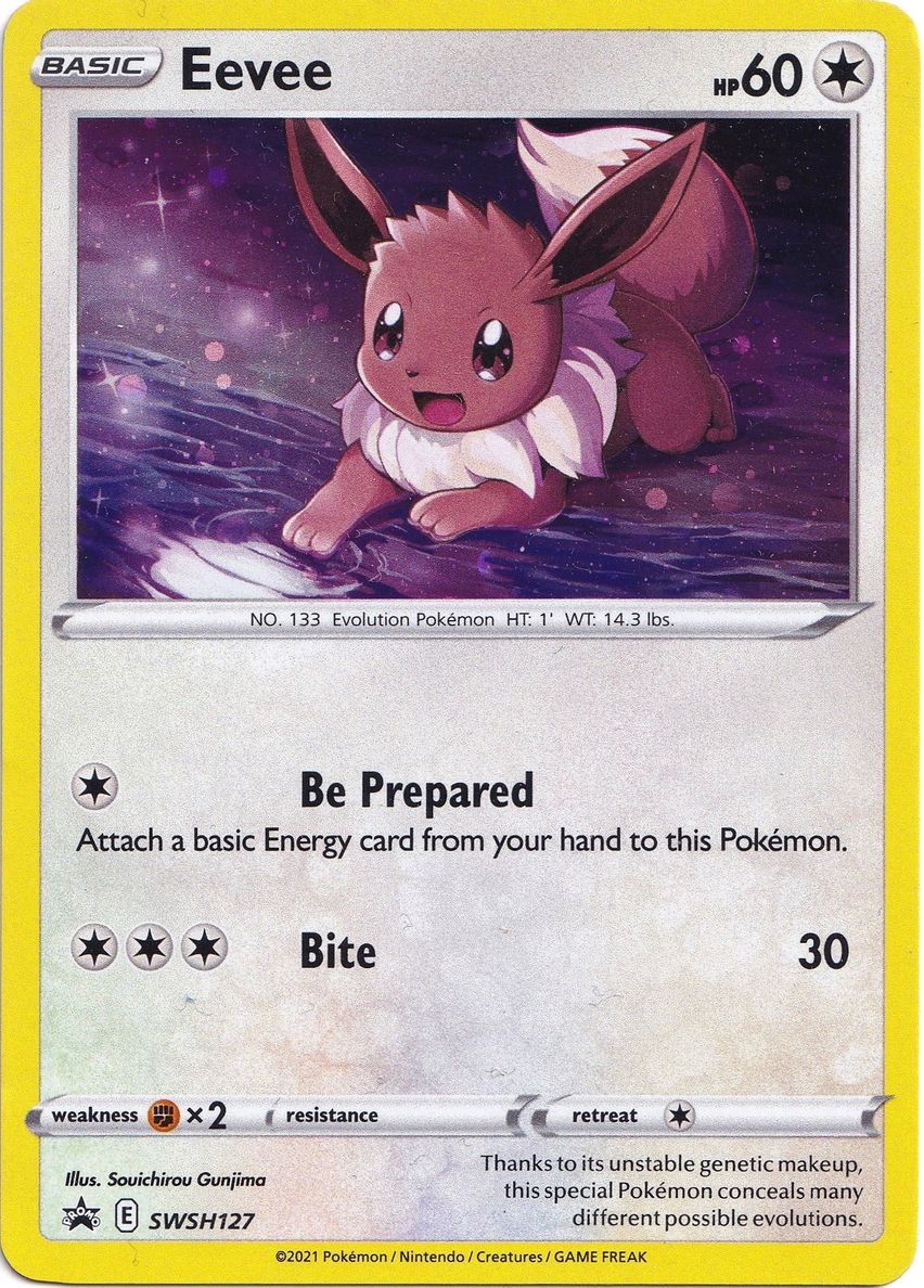 Buy Pokemon cards Australia - Eevee Promo SWSH127 - Premium Raw Card from Monster Mart - Pokémon Card Emporium - Shop now at Monster Mart - Pokémon Cards Australia. BF10, Promo, Sword & Shield