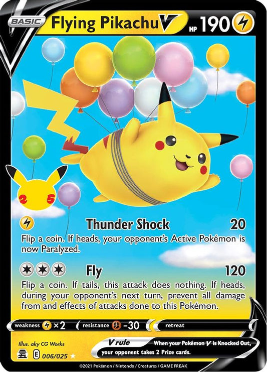Buy Pokemon cards Australia - Flying Pikachu V 006/025 - Premium Raw Card from Monster Mart - Pokémon Card Emporium - Shop now at Monster Mart - Pokémon Cards Australia. Celebrations, MMB10