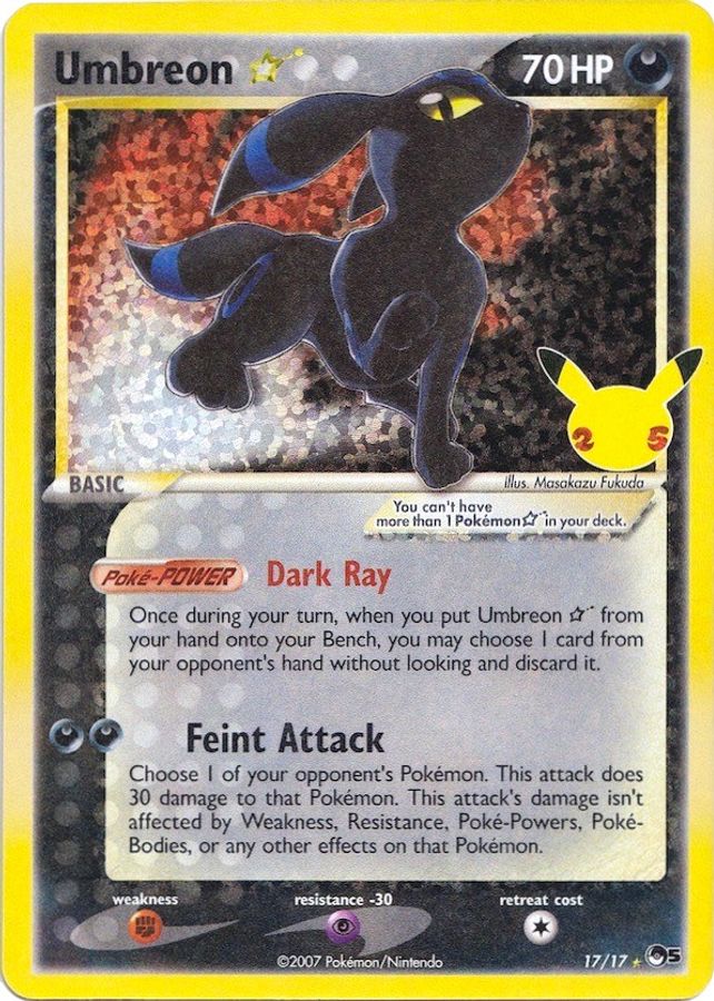 Buy Pokemon cards Australia - Umbreon 17/17 - Premium Raw Card from Monster Mart - Pokémon Card Emporium - Shop now at Monster Mart - Pokémon Cards Australia. Celebrations