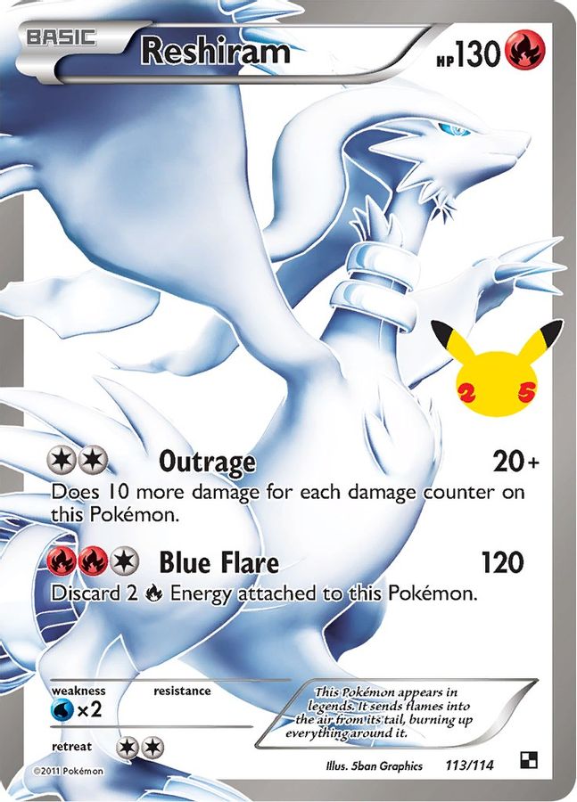 Buy Pokemon cards Australia - Reshiram 113/114 - Premium Raw Card from Monster Mart - Pokémon Card Emporium - Shop now at Monster Mart - Pokémon Cards Australia. Celebrations, MMB30