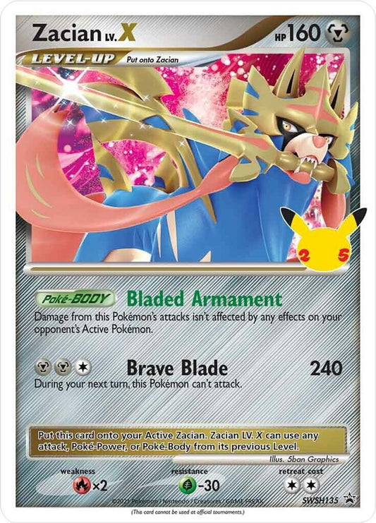 Buy Pokemon cards Australia - Zacian LV.X SWSH135 - Premium Raw Card from Monster Mart - Pokémon Card Emporium - Shop now at Monster Mart - Pokémon Cards Australia. BF10, Promo, Sword & Shield