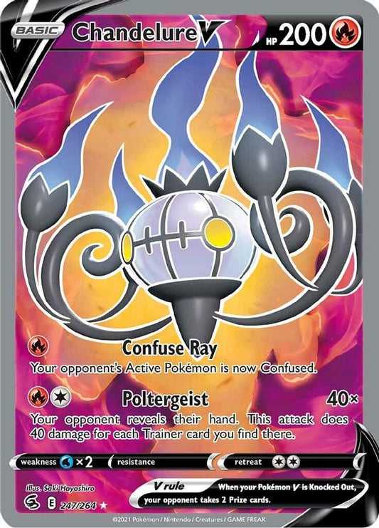 Buy Pokemon cards Australia - Chandelure V Full Art 247/264 - Premium Raw Card from Monster Mart - Pokémon Card Emporium - Shop now at Monster Mart - Pokémon Cards Australia. Full Art, Fusion Strike
