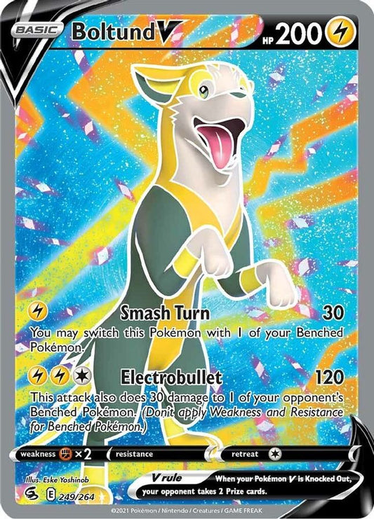 Buy Pokemon cards Australia - Boltund V Full Art 249/264 - Premium Raw Card from Monster Mart - Pokémon Card Emporium - Shop now at Monster Mart - Pokémon Cards Australia. Full Art, Fusion Strike