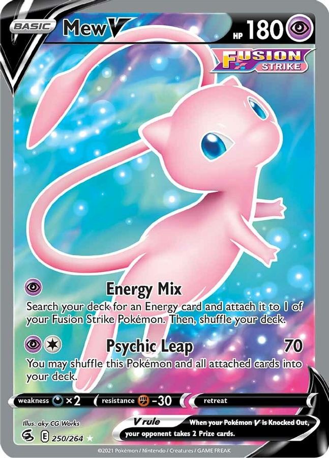 Buy Pokemon cards Australia - Mew V Full Art 250/264 - Premium Raw Card from Monster Mart - Pokémon Card Emporium - Shop now at Monster Mart - Pokémon Cards Australia. Full Art, Fusion Strike