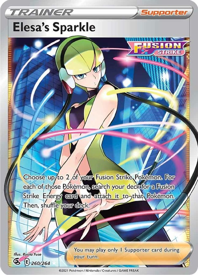 Buy Pokemon cards Australia - Elesa's Sparkle Trainer 260/264 - Premium Raw Card from Monster Mart - Pokémon Card Emporium - Shop now at Monster Mart - Pokémon Cards Australia. BF20, Fusion Strike, Trainer