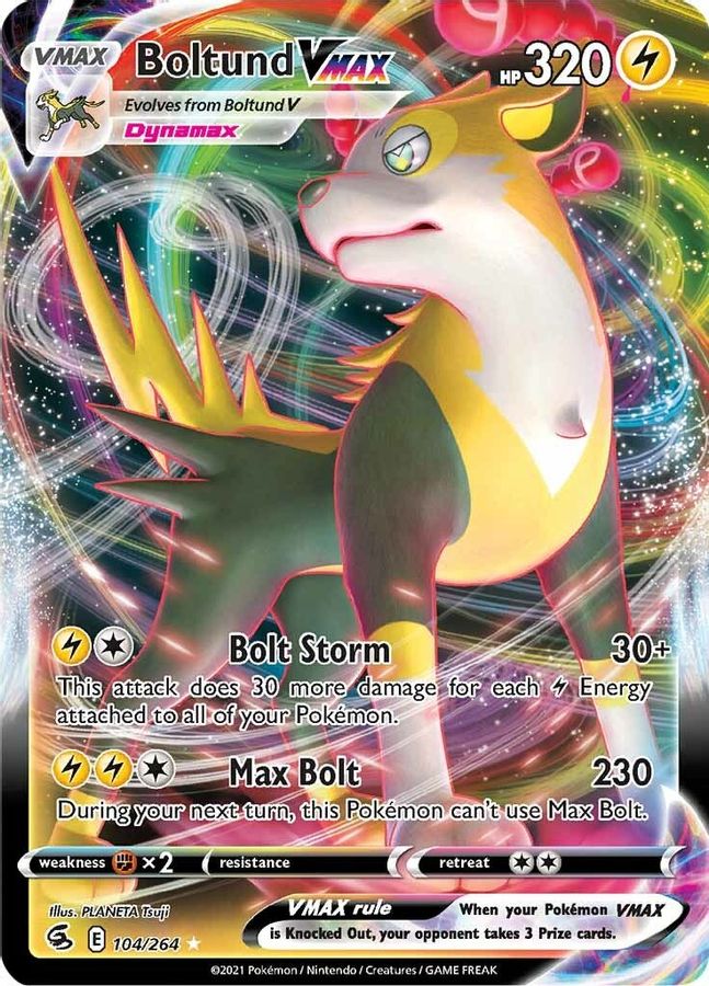 Buy Pokemon cards Australia - Boltund VMAX 104/264 - Premium Raw Card from Monster Mart - Pokémon Card Emporium - Shop now at Monster Mart - Pokémon Cards Australia. Fusion Strike, MMB30, VMAX