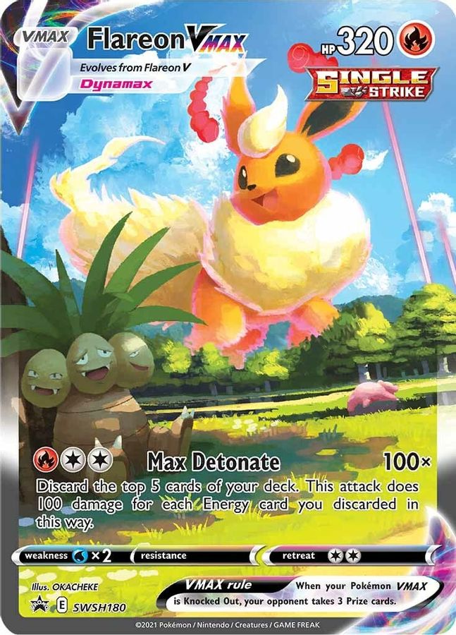 Buy Pokemon cards Australia - Flareon VMAX SWSH180 - Premium Raw Card from Monster Mart - Pokémon Card Emporium - Shop now at Monster Mart - Pokémon Cards Australia. Black Star Promo, Promo, Sword & Shield