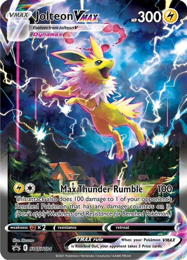 Buy Pokemon cards Australia - Jolteon VMAX SWSH184 - Premium Raw Card from Monster Mart - Pokémon Card Emporium - Shop now at Monster Mart - Pokémon Cards Australia. Black Star Promo, Promo, Sword & Shield