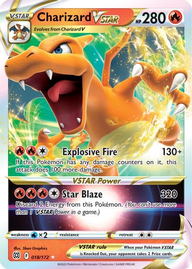 Buy Pokemon cards Australia - Charizard VSTAR 018/172 - Premium Raw Card from Monster Mart - Pokémon Card Emporium - Shop now at Monster Mart - Pokémon Cards Australia. Brilliant Stars, MMB10, VSTAR